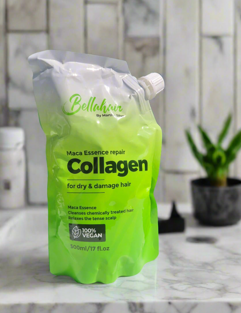 Green package of Bellahair collagen product